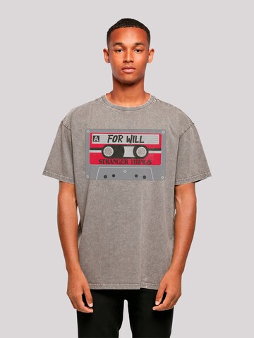 T-Shirt 'Stranger Things Cassette For Will Netflix TV Series' F4NT4STIC en gris : devant