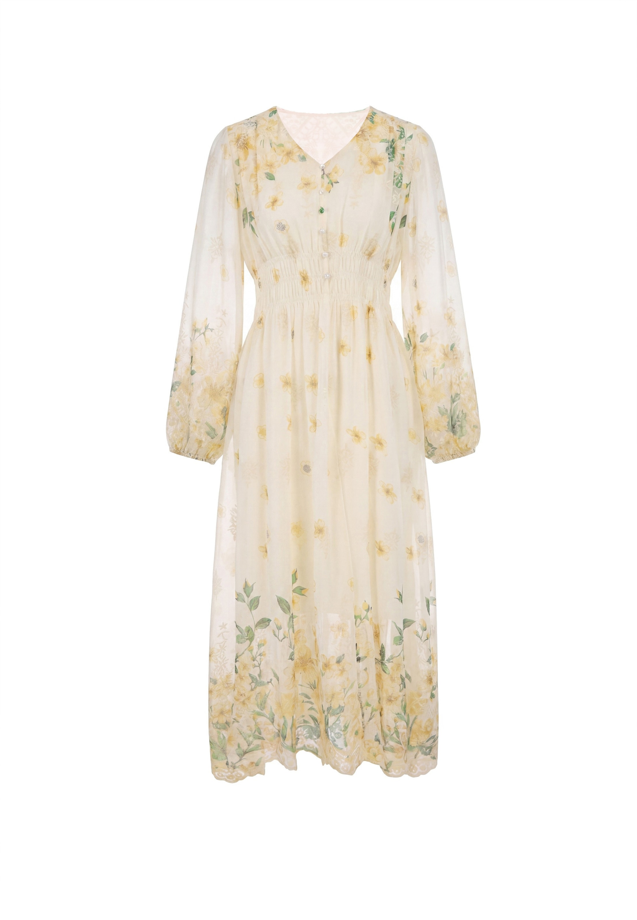 Usha - Vestido en beige: frente