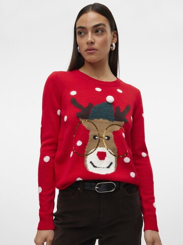 VERO MODA Pullover 'TINSEL ' i rød