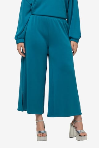 Ulla Popken Wide leg Broek in Blauw: voorkant