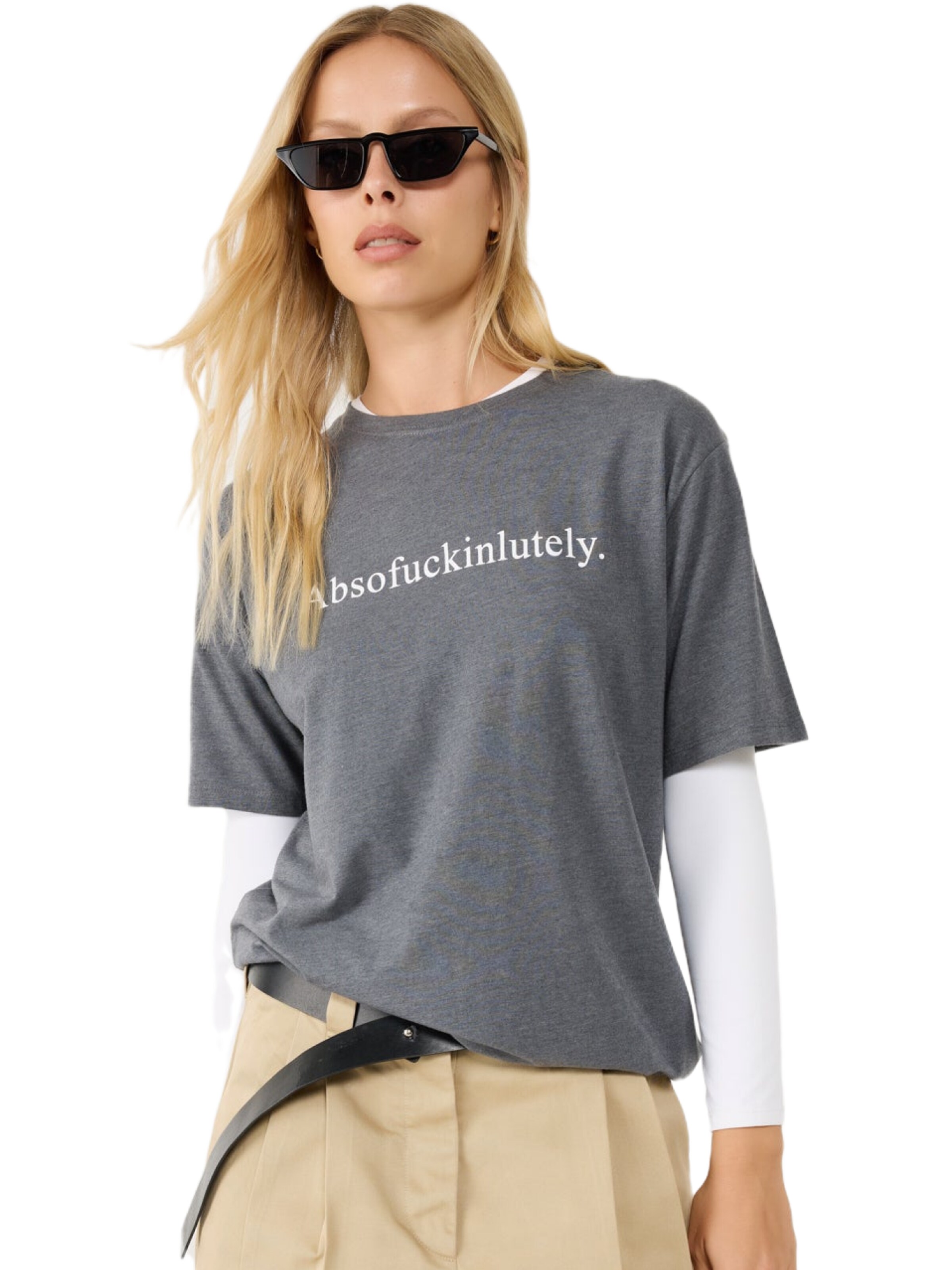 No Matter What Shirt in Grijs: voorkant