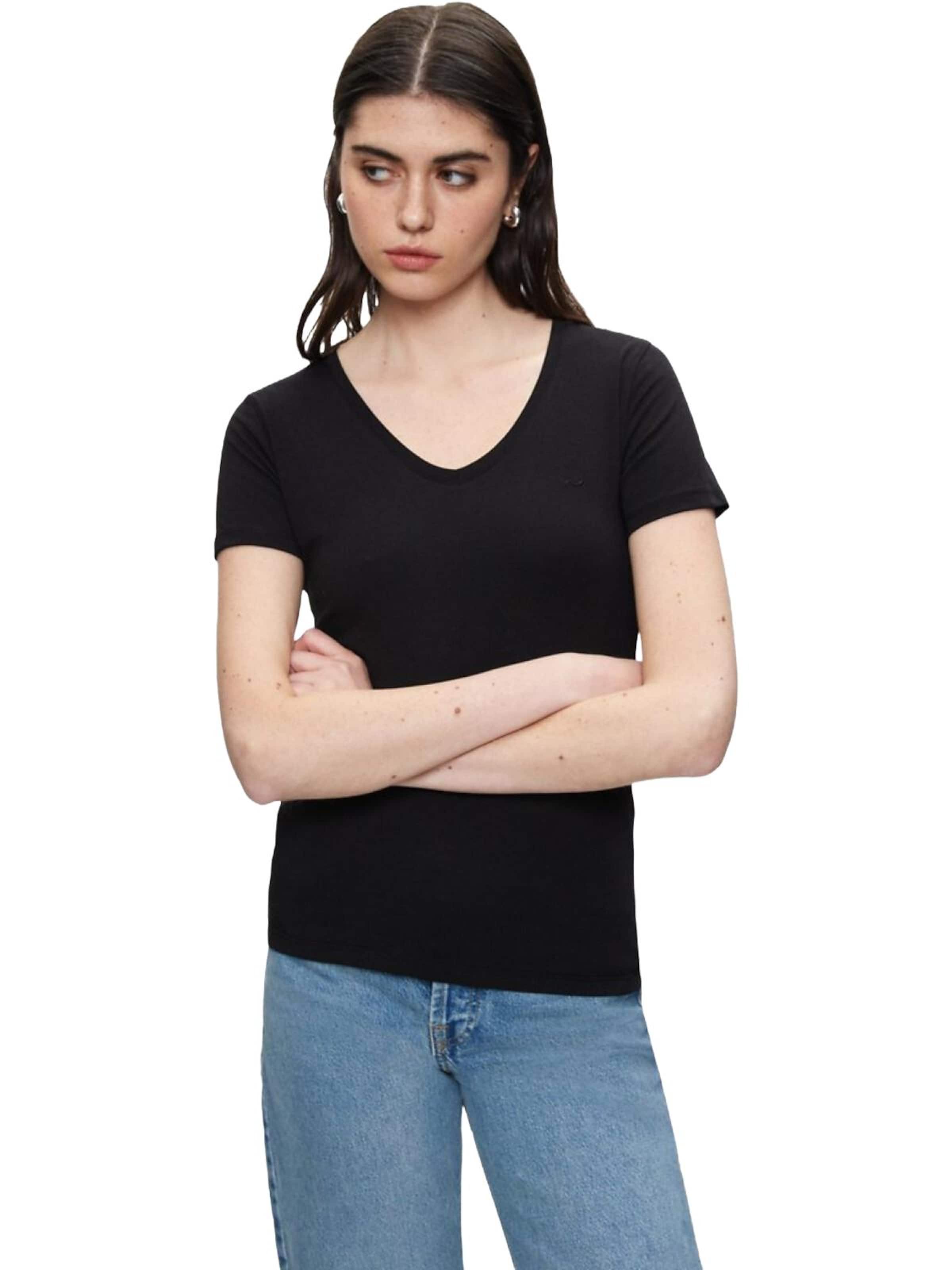 LTB Jeans Shirt 'LTB Jeans Damen-T-Shirt mit V-Ausschnitt' in L in Black, Item view