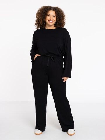 YOEK Loosefit Broek in Zwart: voorkant