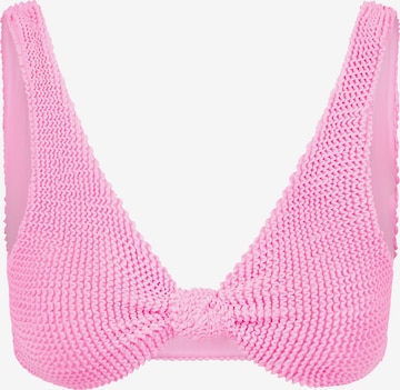 Triangolo Top per bikini 'Scrunch' di Moda Minx in rosa: frontale
