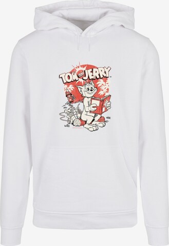 ABSOLUTE CULT Sweatshirt 'Tom and Jerry - Rocket Prank' in Wit: voorkant