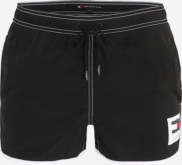 Tommy Jeans - Bermudas 'RUNNER' en negro: frente