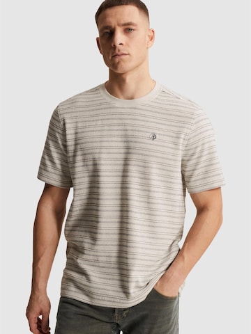 CAST IRON Shirt 'T-shirt with stripe texture' in Grey: front