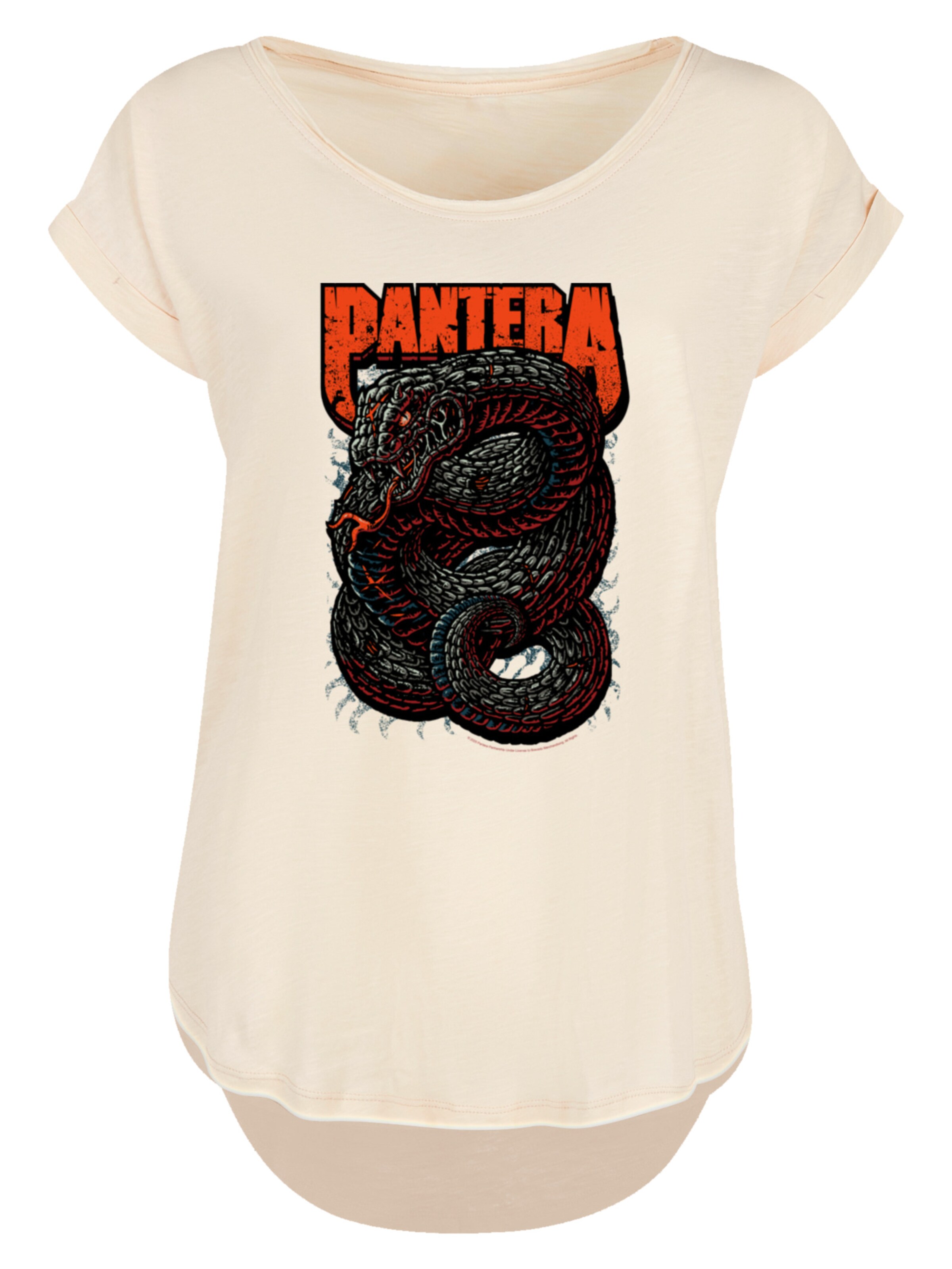 F4NT4STIC Shirt 'Pantera Venomous Snake' in Beige: voorkant