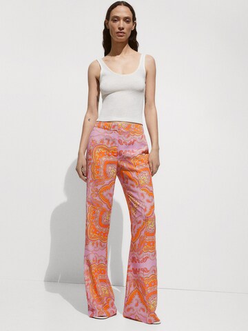 MANGO Wide leg Pantalon 'Farrah' in Roze