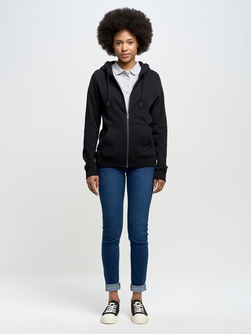 BIG STAR Zip-Up Hoodie in Black