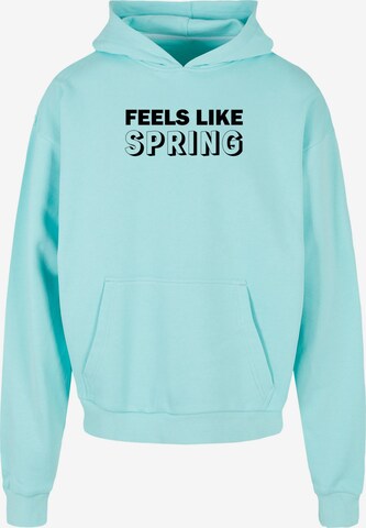 Merchcode Sweatshirt 'Spring - Feels Like' in Blue: front