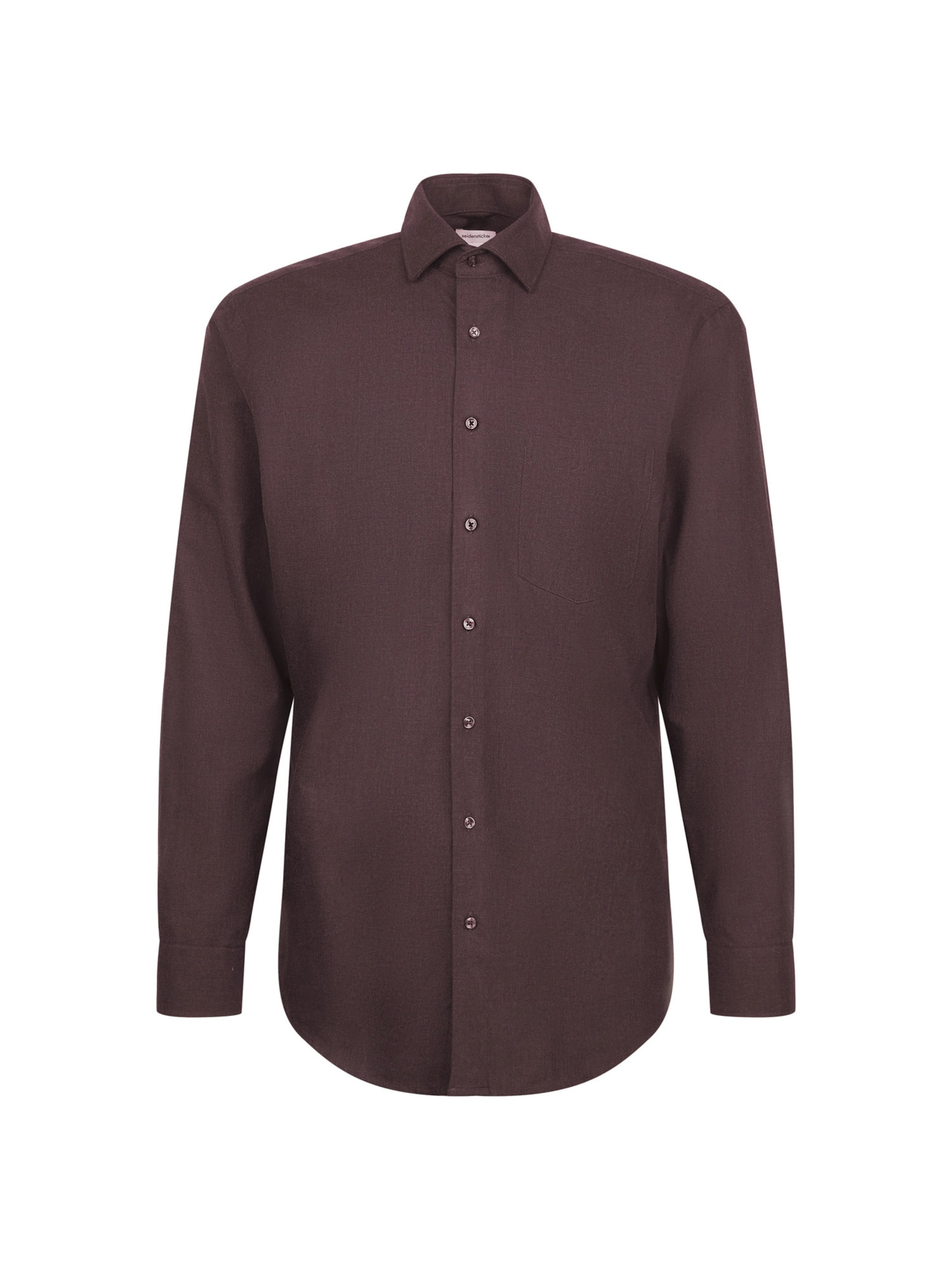 SEIDENSTICKER Regular fit Business shirt in Brown: front
