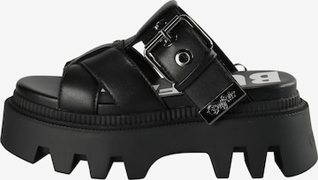 BUFFALO Mules 'Flora' in Black: front