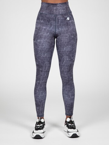 Gorilla Wear Skinny Sportbroek 'Camilla' in Blauw: voorkant