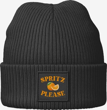Neverless Mütze 'Spritz Please' in Schwarz: Vorderseite