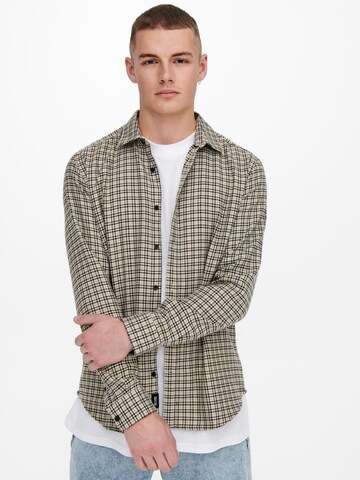 Only & Sons Regular Fit Hemd 'Tevin' in Grau