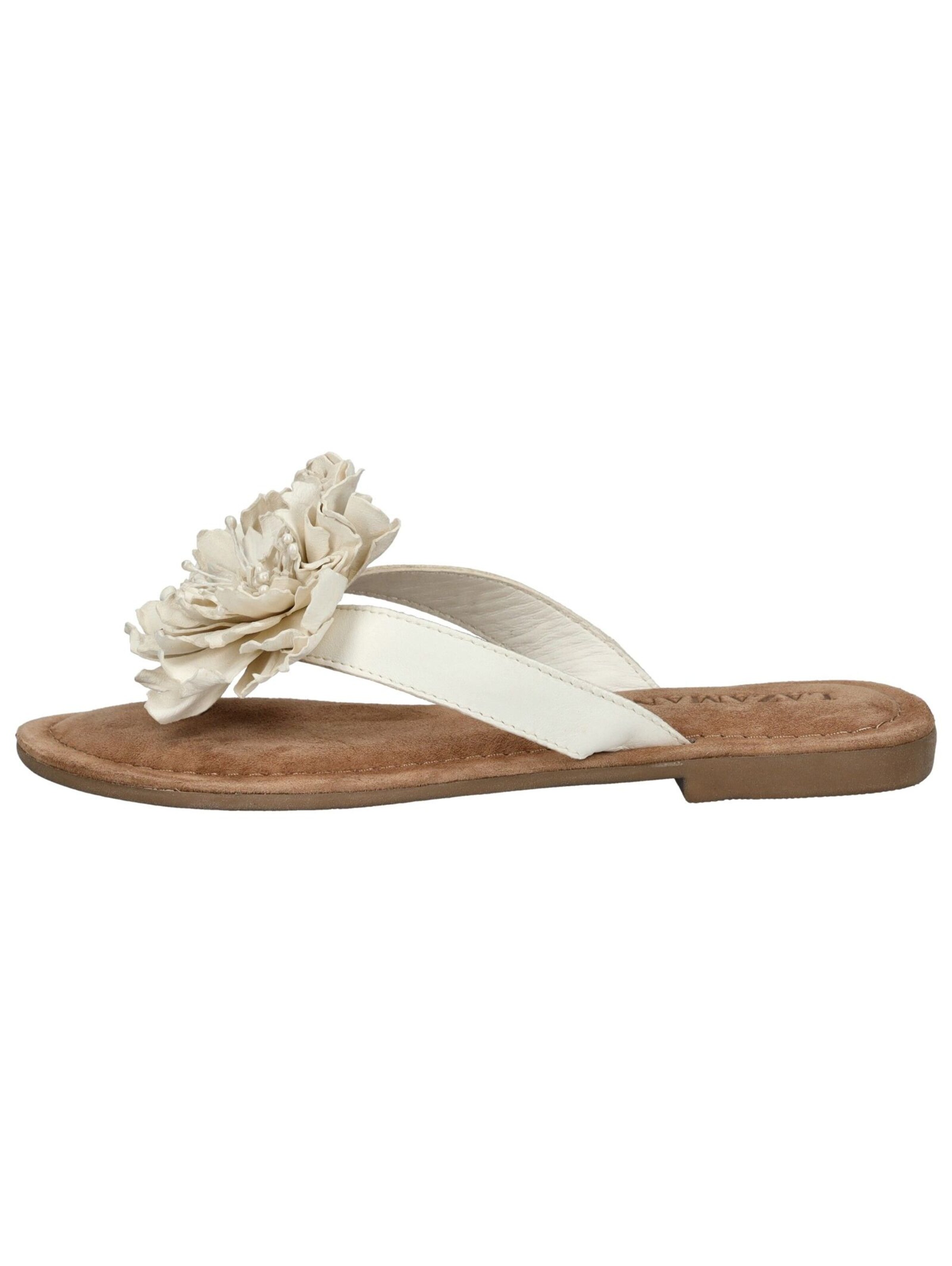 LAZAMANI T-Bar Sandals in White