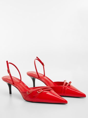 MANGO Slingback pumps 'Tira' i röd