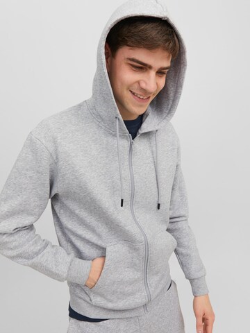 JACK & JONES Zip-Up Hoodie 'Bradley' in Grey