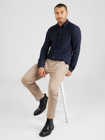 BOSS Orange Slim fit Zakelijk overhemd 'Mysoft 2' in Blauw