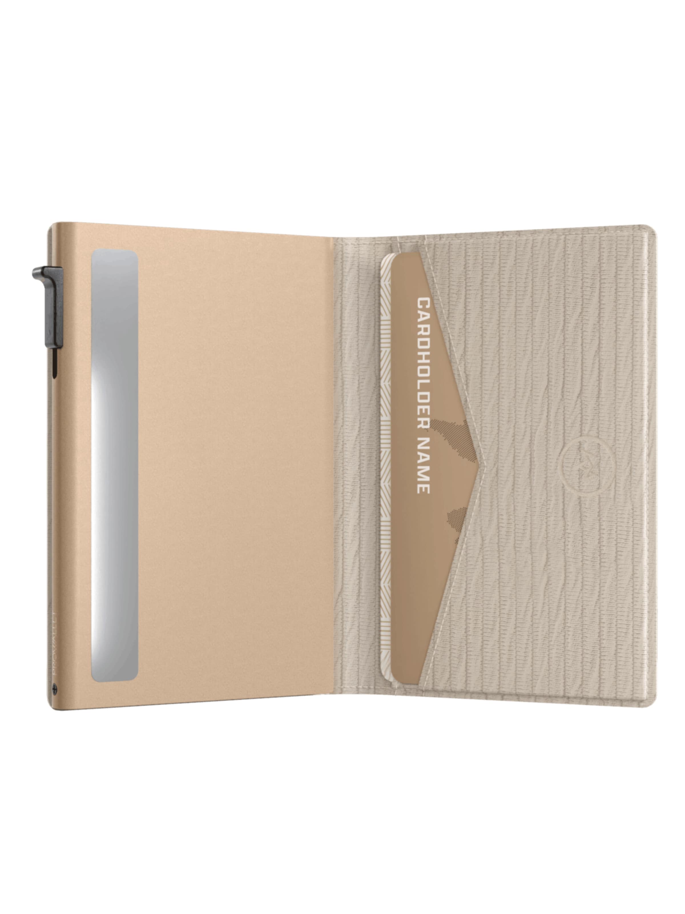 Prowallet Portemonnee 'Pasjeshouder Slim Ripple' in Beige