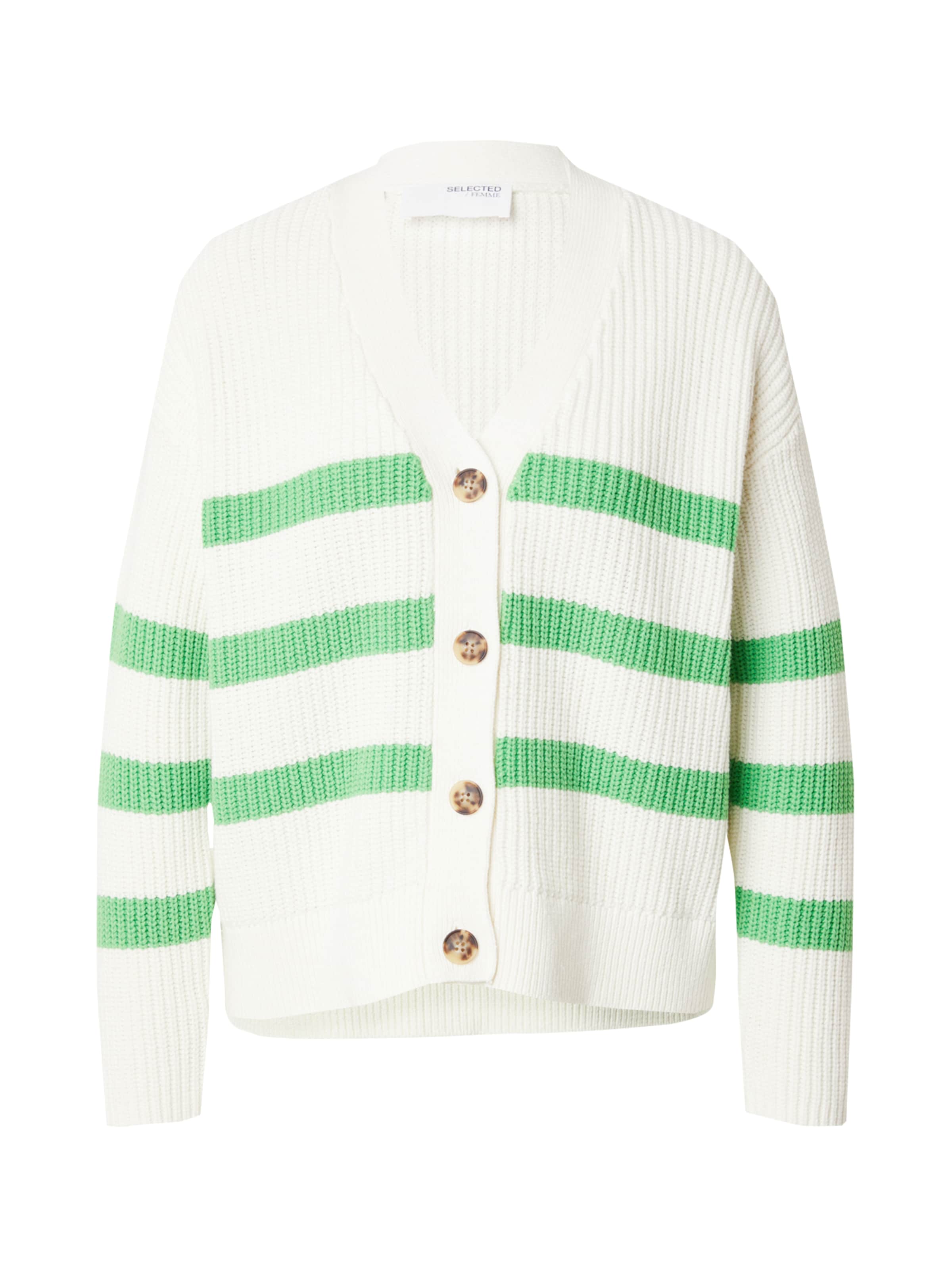 Cardigan 'BLOOMIE' SELECTED en blanc : devant