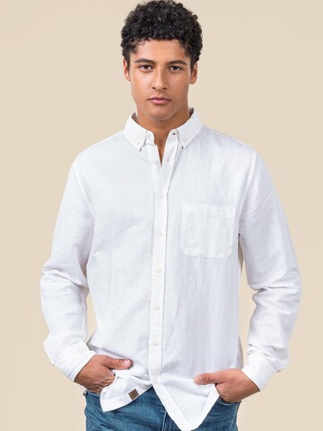 Living Crafts Comfort fit Button Up Shirt 'ROB' in White