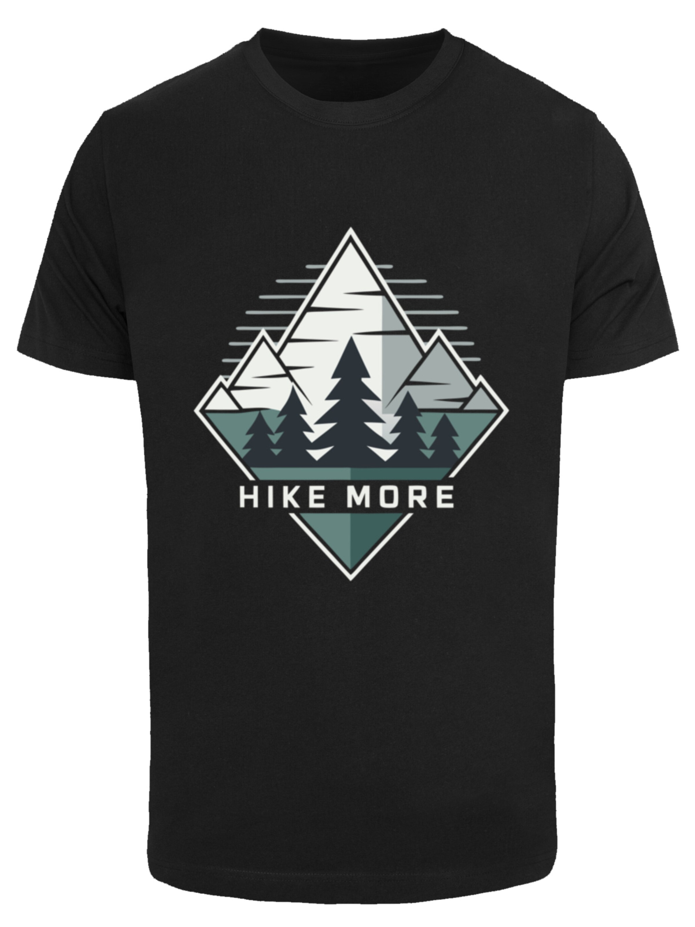 F4NT4STIC Shirt 'Hike More Mountains' in Black: front