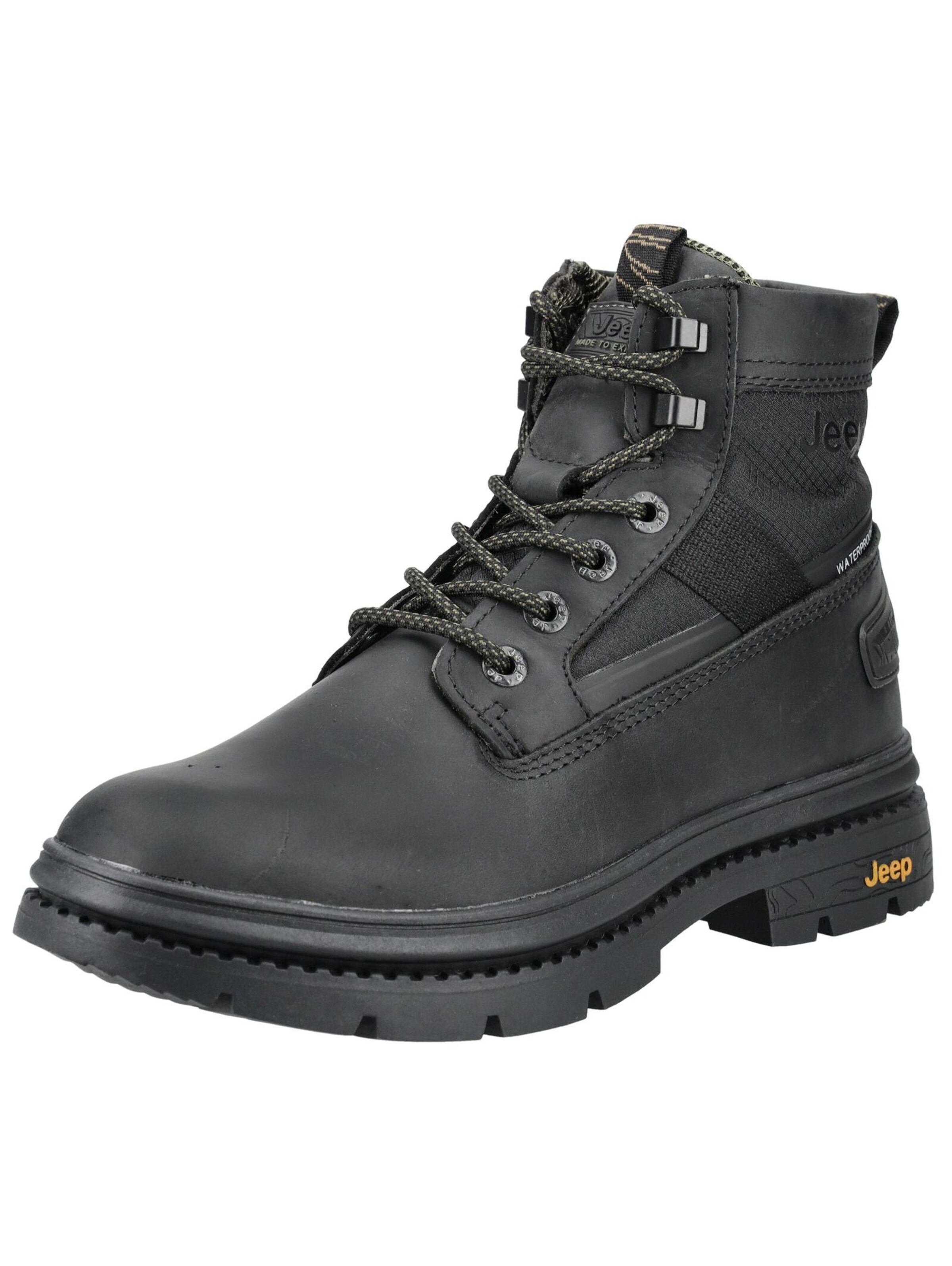 Jeep Lace-up boot in Black: front