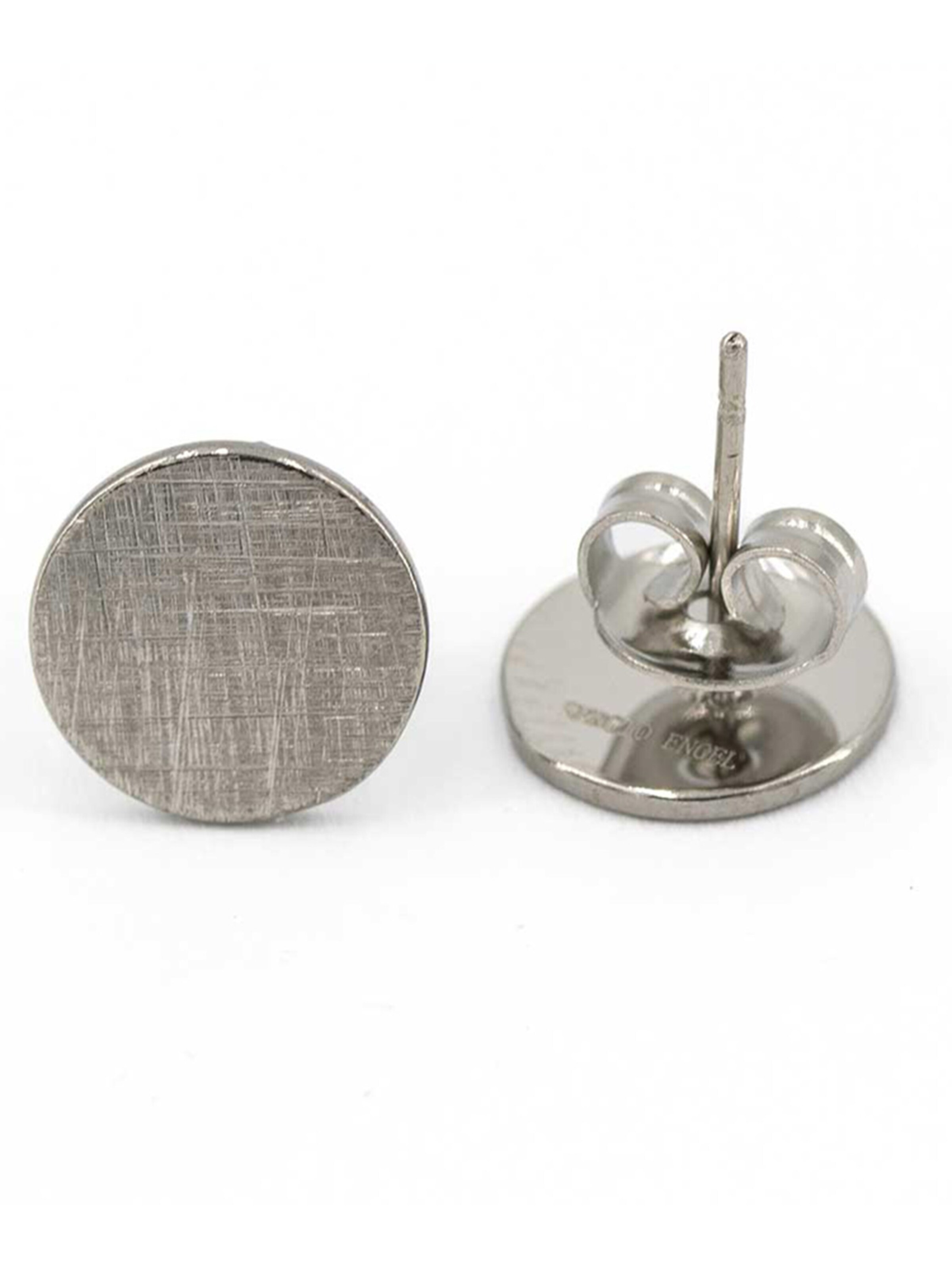Sergio Engel Ohrringe 'Pura Ohrring 07 Edelstahl-Ohrstecker mit gekratzter Oberfläche, 3 Farben'‌‌‌‌‌‌‌‌ in Silber