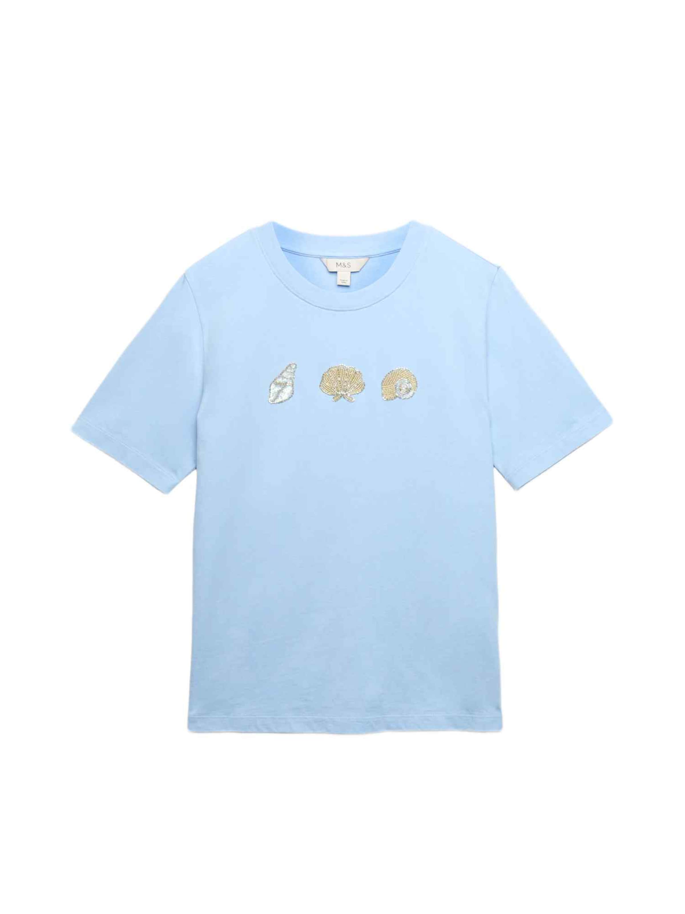 Marks & Spencer T-shirt en S en bleu / mélange de couleurs, Vue avec produit