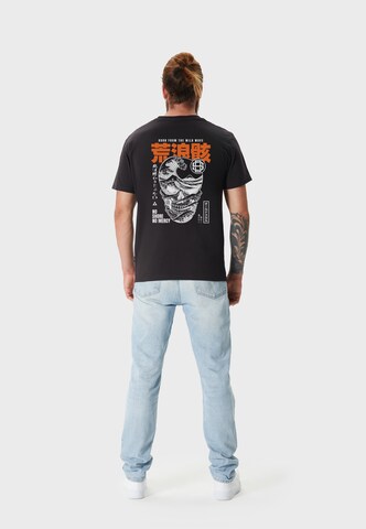 Oldskull Shirt 'Asian Big WaveSkull Graphic' in Black