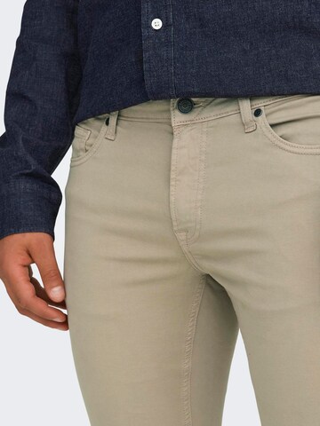 Only & Sons Slimfit Broek 'ONSLOOM' in Beige