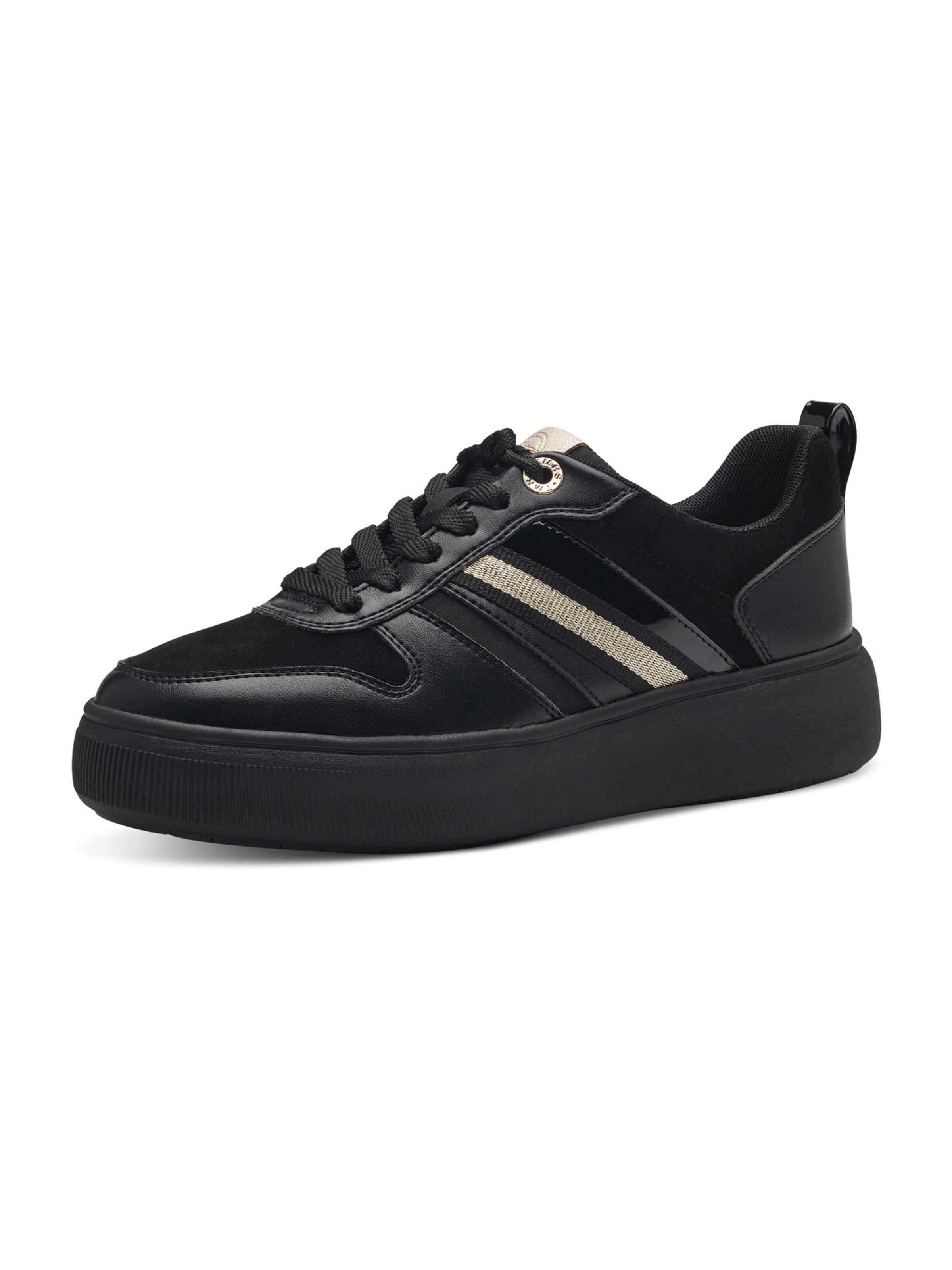 Sneaker low de la Tamaris pe negru: față