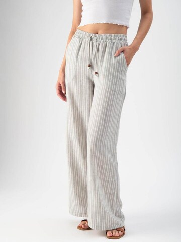 MND Regular Pants 'Striped linen trousers' in Grey