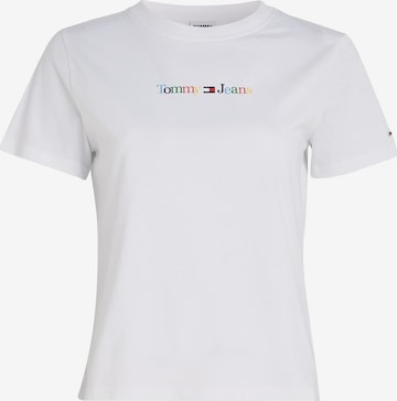Tommy Jeans - Camisa 'Serif' em branco: frente