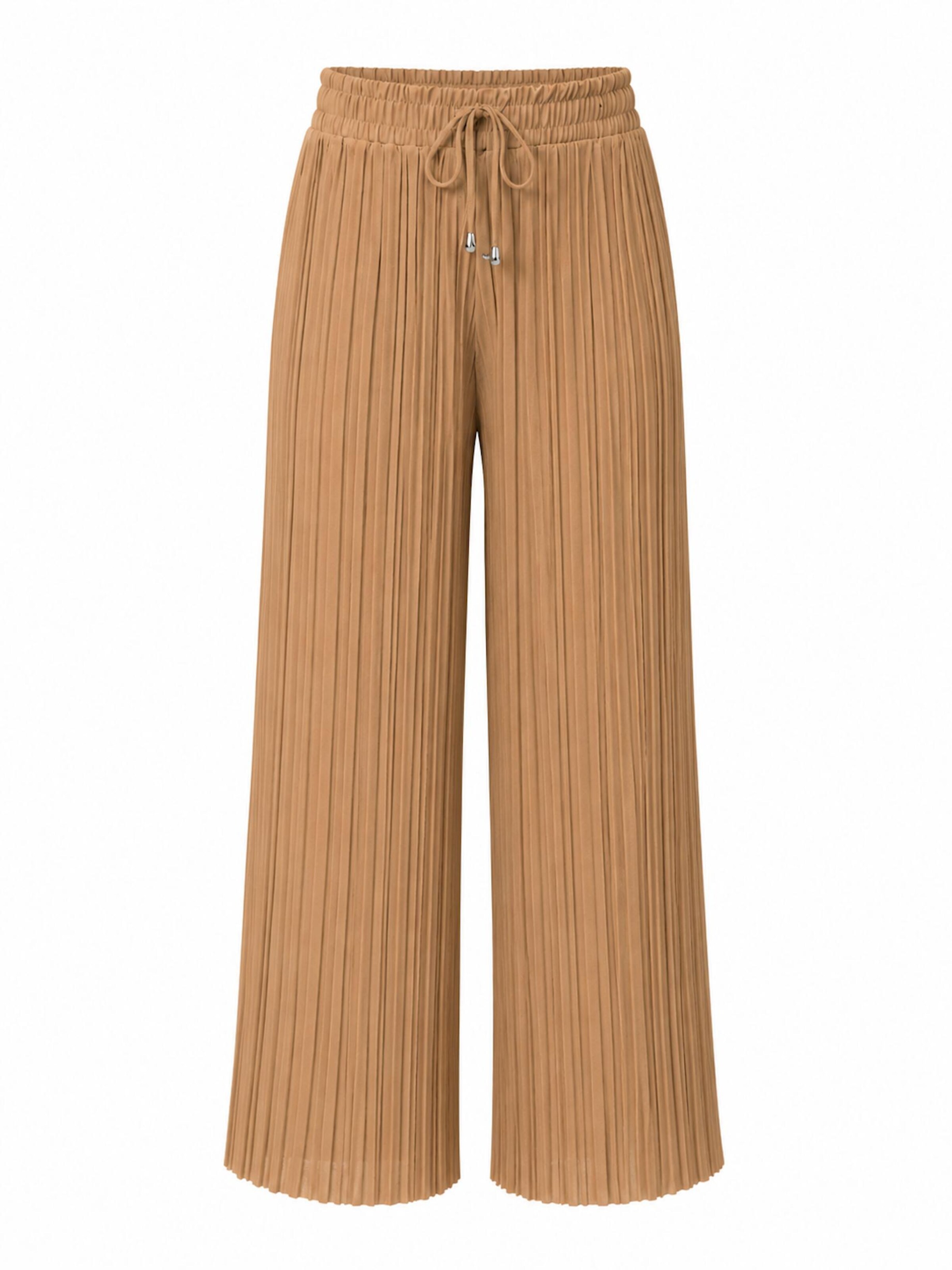 Worldclassca Bügelfaltenhose 'Damen Plissee Sommer Hose'‌‌‌‌‌‌ in Beige: Vorderseite