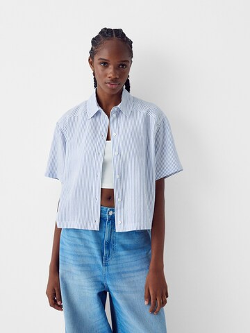 Chemisier Bershka en bleu : devant