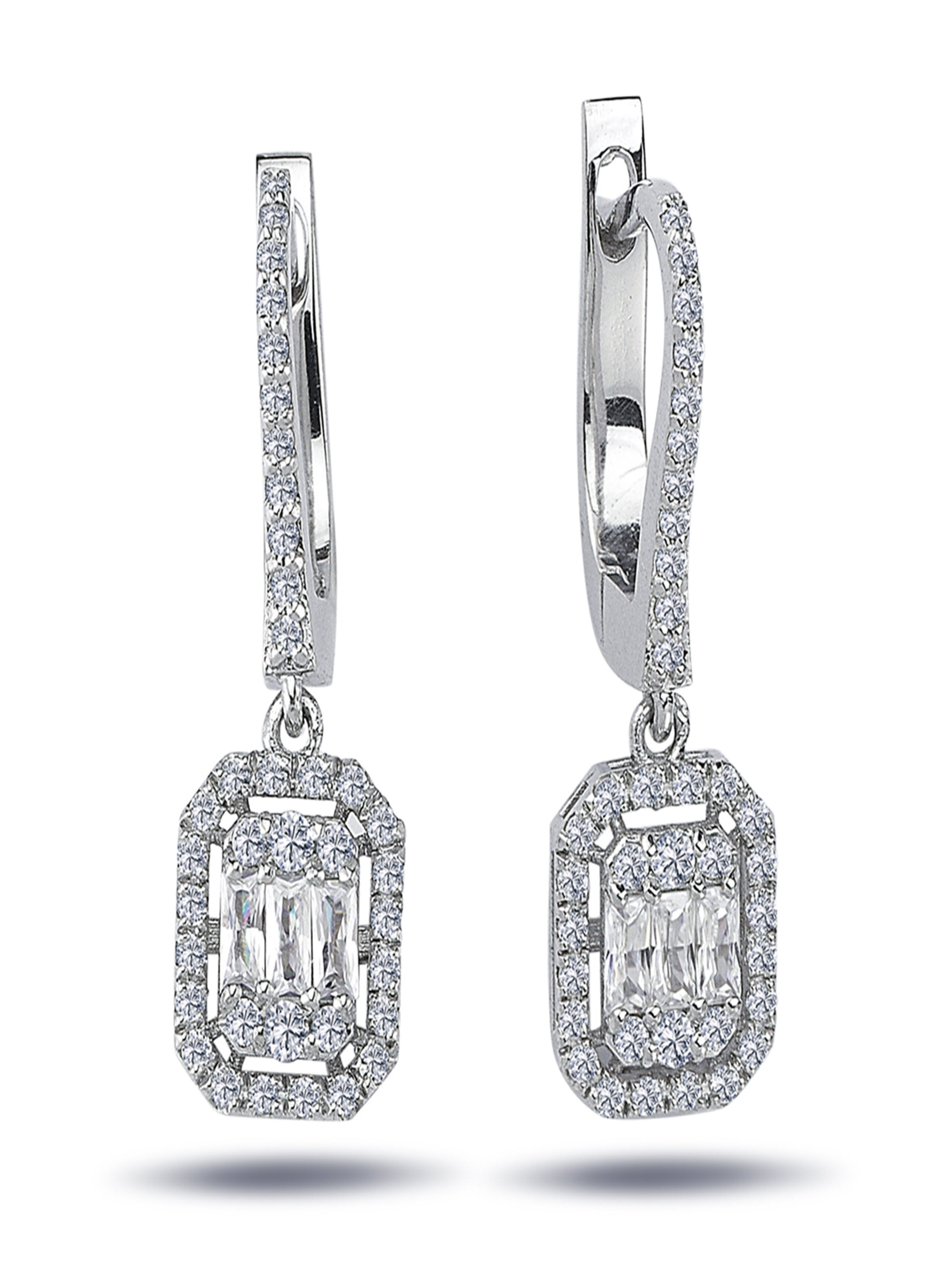 EinStein Diamant Earrings in Silver: front