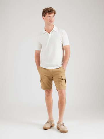 INDICODE JEANS Regular Cargo Pants 'Bouillon' in Beige