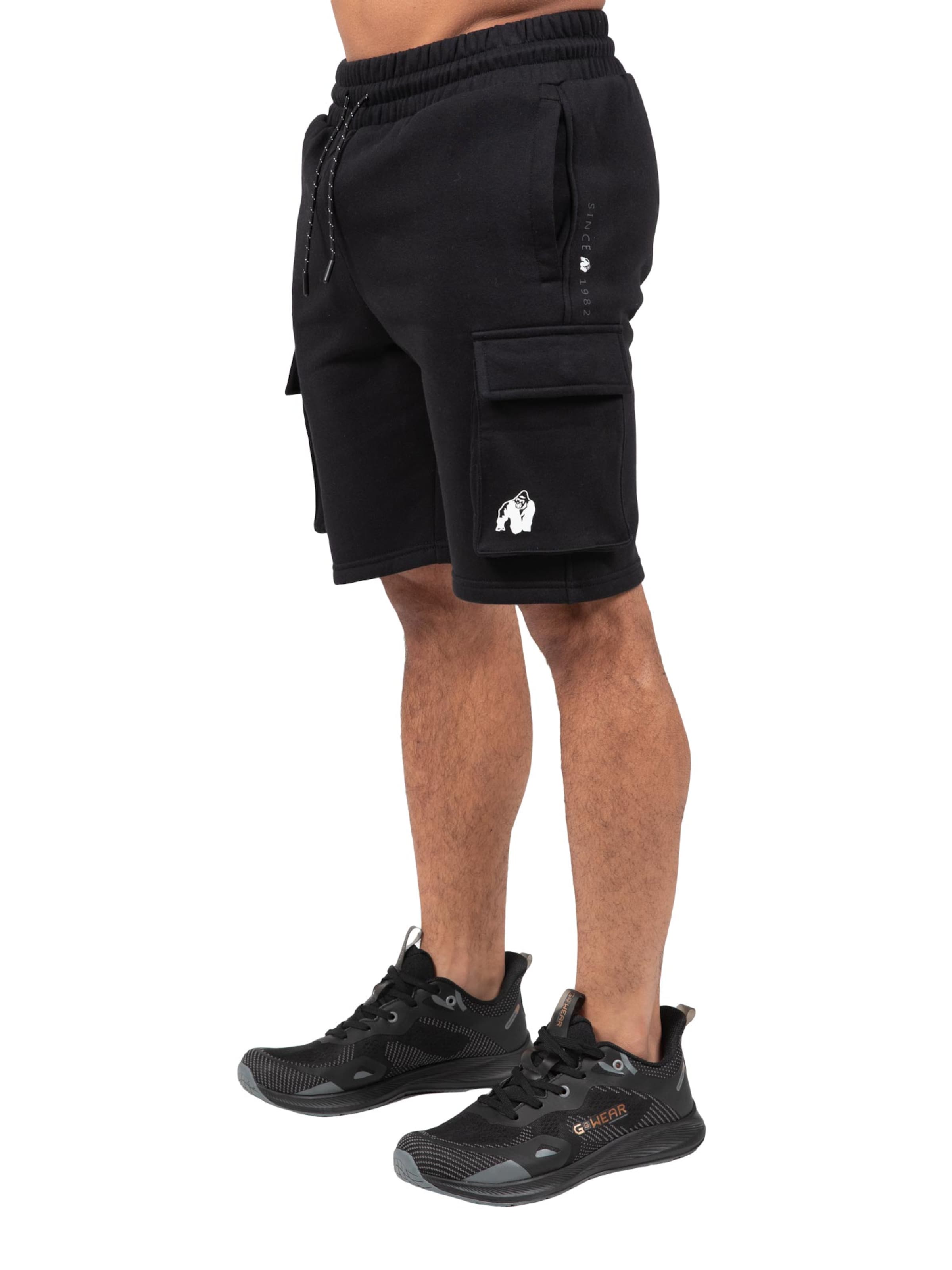 Regular Pantalon cargo 'Hudson' Gorilla Wear en noir : devant