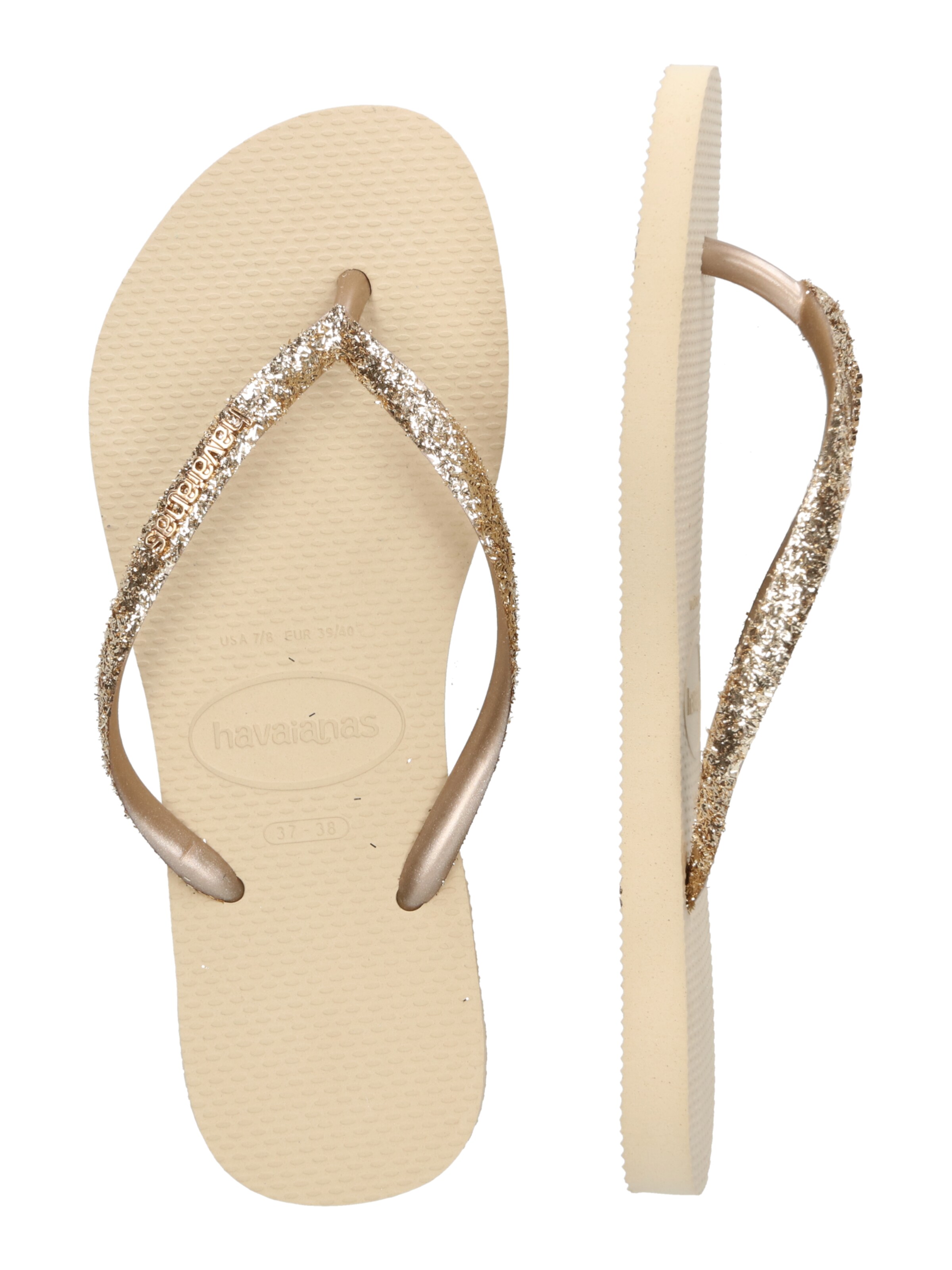 Flip-flops 'SLIM GLITTER II' de la HAVAIANAS pe bej