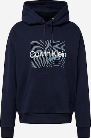 Sweat-shirt Calvin Klein en bleu : devant