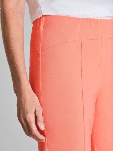 Goldner Slim fit Trousers with creases 'Louisa' in Orange