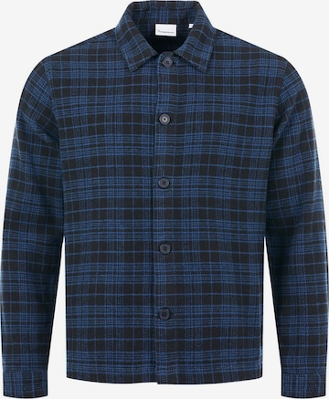 KnowledgeCotton Apparel Regular fit Button Up Shirt in Blue: front