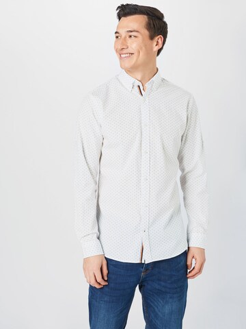 Coupe slim Chemise 'Thomas' JACK & JONES en blanc : devant