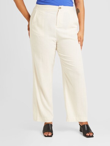 ONLY Carmakoma Wide leg Trousers in Beige: front