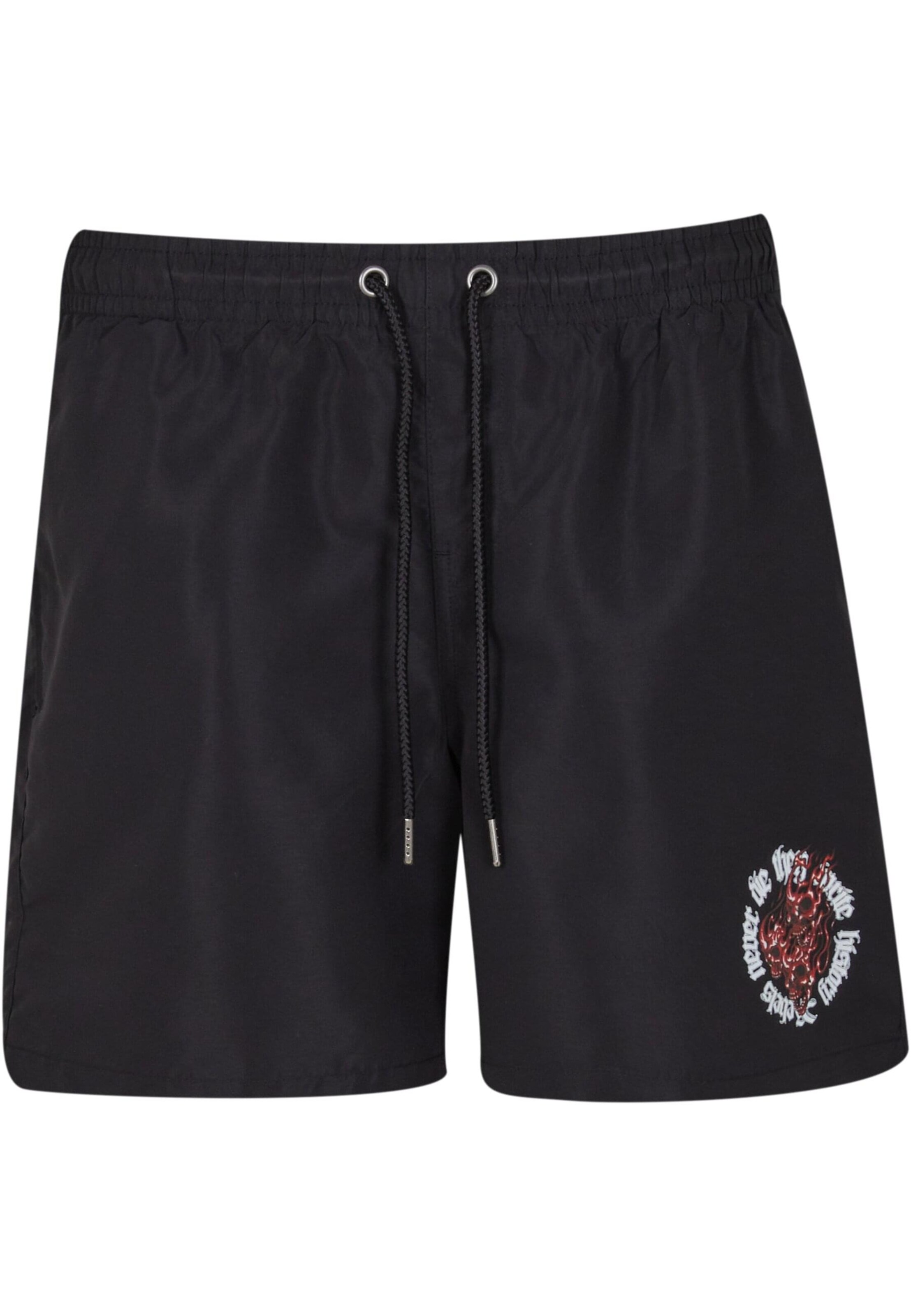 MJ Gonzales Plavecké šortky 'Rebels never die' - brusinková / černá / bílá, Produkt