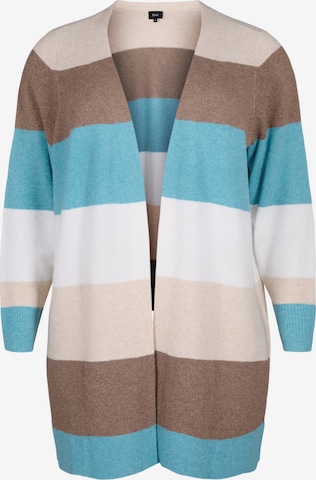 Zizzi Knit Cardigan 'SUNNY' in Blue: front