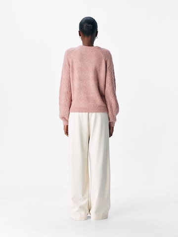OBJECT Sweter 'OBJFLORA' w kolorze fioletowy
